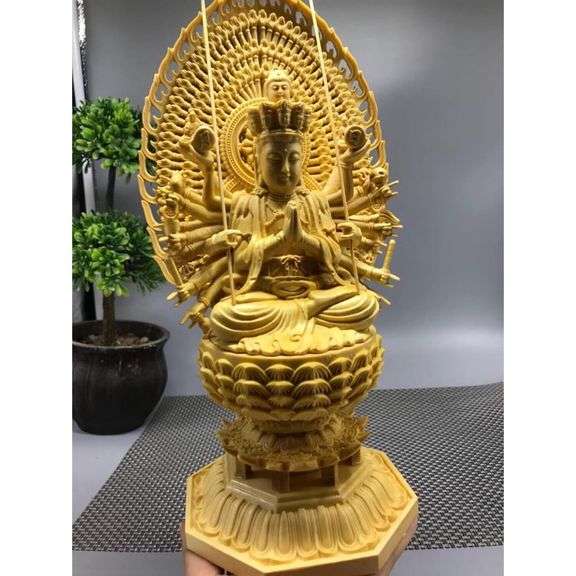 Hand-Carved Thousand Hands Buddha