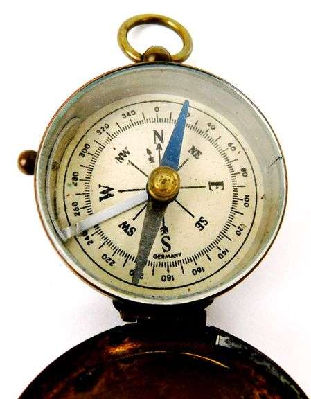 Early German Compass in Case - Works