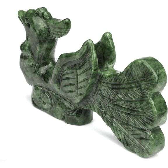 Hand-Carved Jade Phoenix Natural Stone