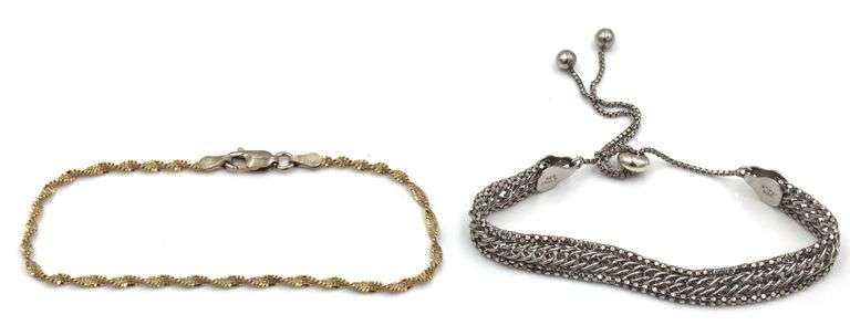 Group lot of 10 vintage 925 sterling silver bracelets