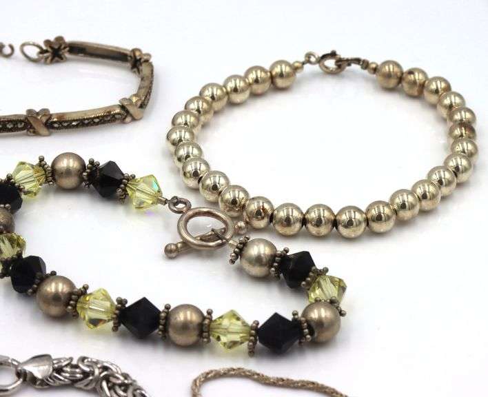 Group lot of 7 Vintage 925 sterling silver bracelets
