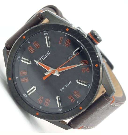 Citizen men's drive leather strap watch