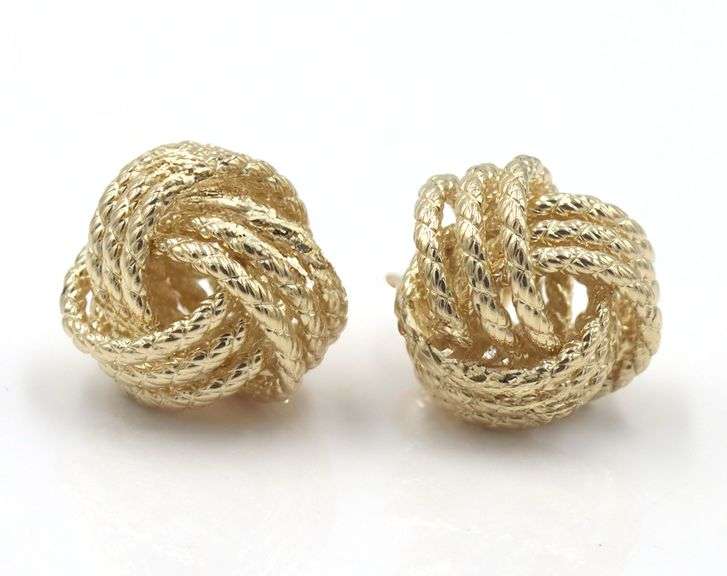 14kt Yellow gold Knot stud earrings