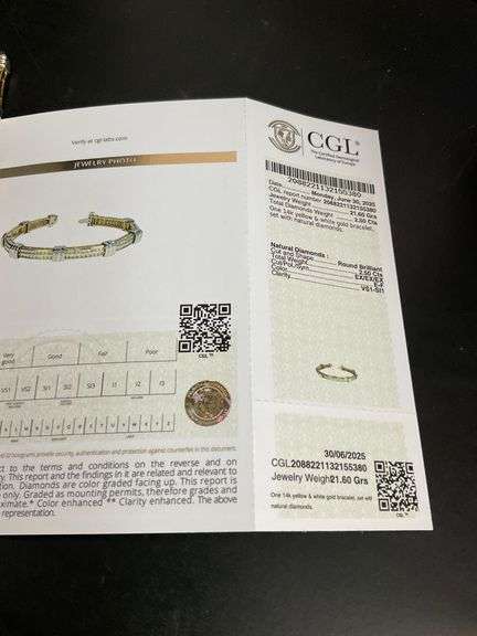 CERTIFIED 14K YELLOW AND WHITE GOLD DIAMOND BRACELET