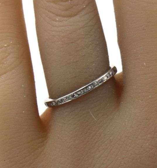 Vintage single cut diamond eternity band in platinum