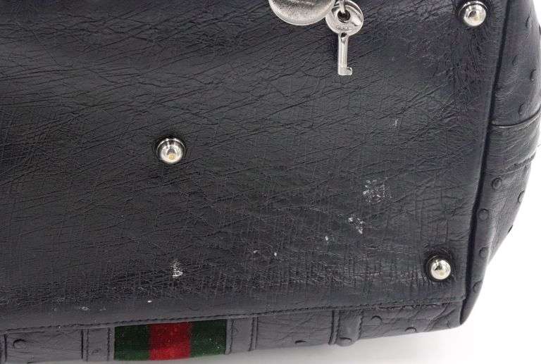 Vintage Gucci Treasor Boston Ostrich Bag
