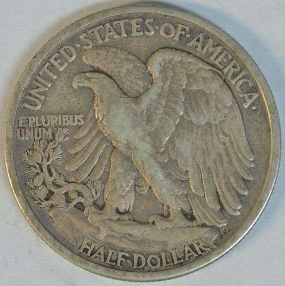 Scarce 1917-D (Obv) Walking Liberty Half Dollar in XF