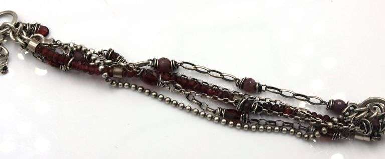 Group lot of 4 vintage 925 sterling silver beaded bracelets