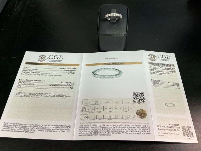 CERTIFIED BRAND NEW 14K WHITE GOLD DIAMOND BAND