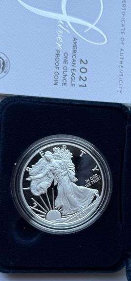 2021 W Type 1 Proof Eagle With Box & Paper.