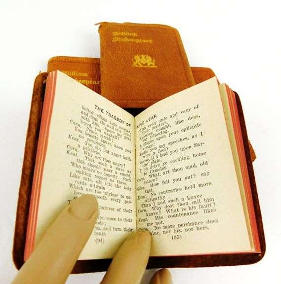 4 Early Knickerbocker Leather Miniature Shakespeare Books