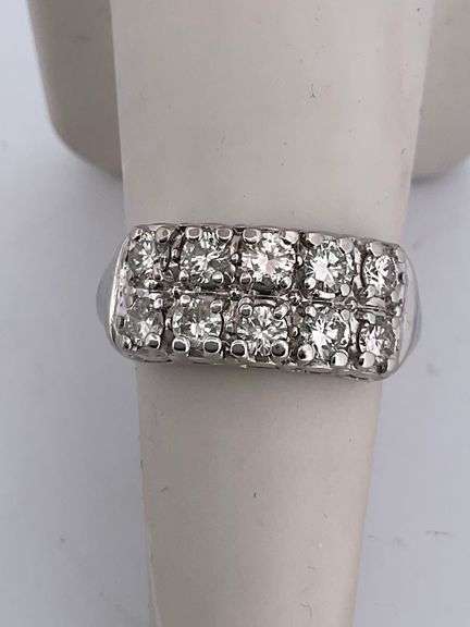CERTIFIED 14K WHITE GOLD DIAMOND RING / BAND