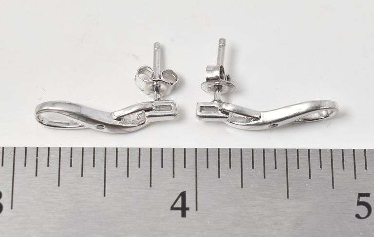 Diamond Infinity Dangle Earrings in Sterling Silver