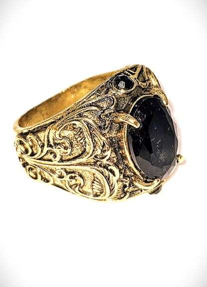 Men's 14 Kt Yellow Gold Plate 3.5 Ct Lab Simulated Diamond Ring