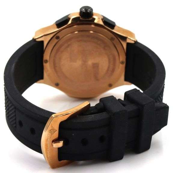 Stuhrling chronograph sports watch black and copper dial