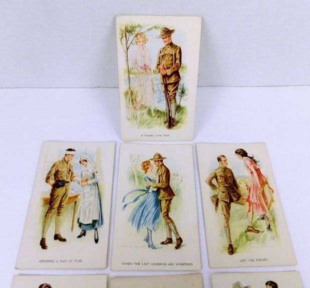 7 Archie Gunn World War 1 Military Postcards