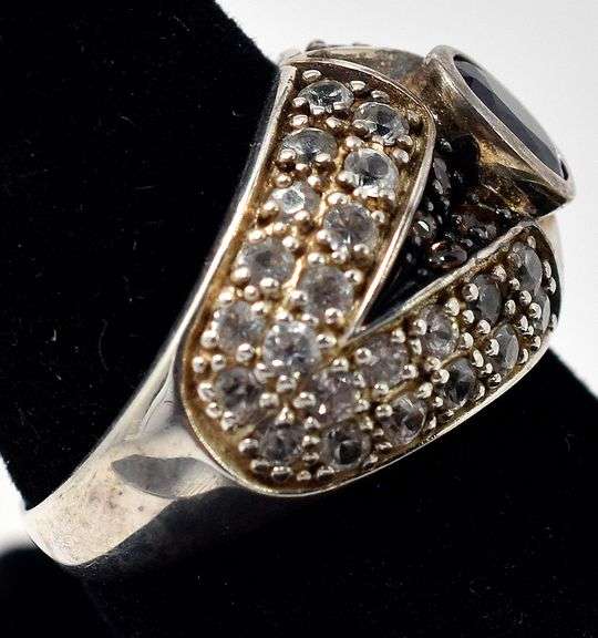 Blue Sapphire Ring with Colored Accents in Sterling Silver