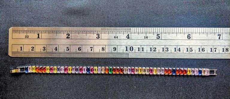 Sparkling 14.5 Ctw MultI Color Lab Simulated Diamond White Gold Plated Tennis Bracelet
