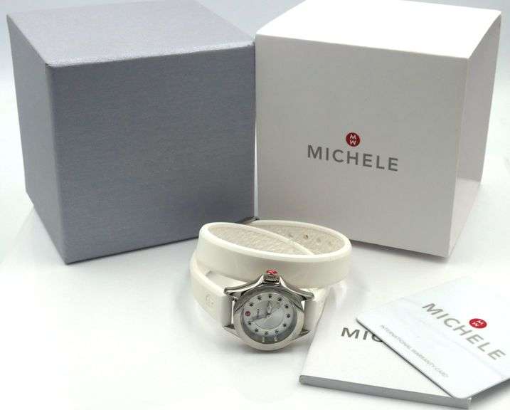 Michele Cape wrap leather quartz watch