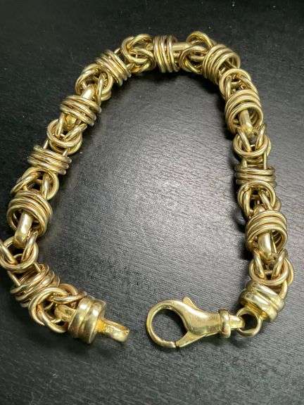 14K SOLID GOLD BYZANTINE STYLE LADIES BRACELET