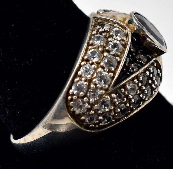 Blue Sapphire Ring with Colored Accents in Sterling Silver