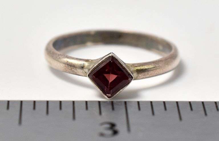 Red Gemstone Ring in Sterling Silver