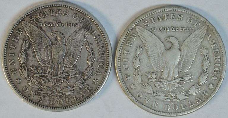Sharp VF 1896-S & 1904-S Morgan Silver Dollars. Scarce pair