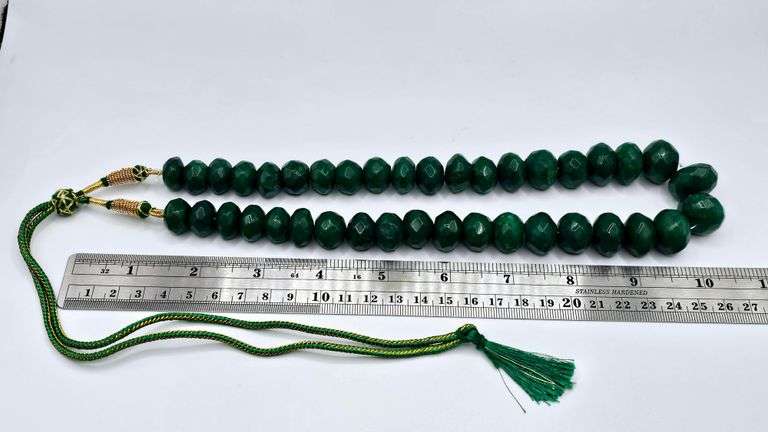 Beautiful Large 775 Cttw Natural Mined From The Earth Blue Emerald Necklace