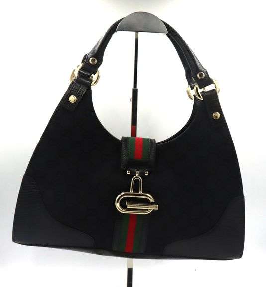 Gucci Canvas & Leather Shoulder Bag