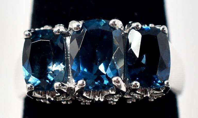 Blue Gemstone Ring in Sterling Silver