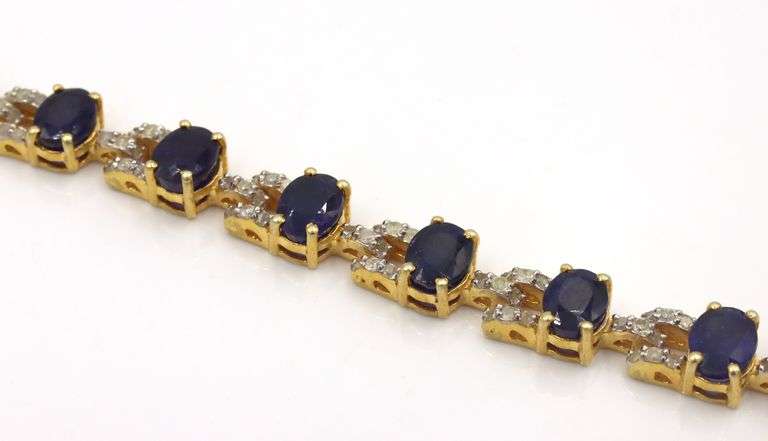 Gorgeous 27.00CTW Oval Emerald-Cut Blue Sapphire & 2.81CTW Diamonds in 14K White Gold Over Sterling 