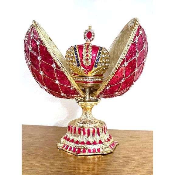 24K Gold Coronation Fabergé Egg & Bracelet Set