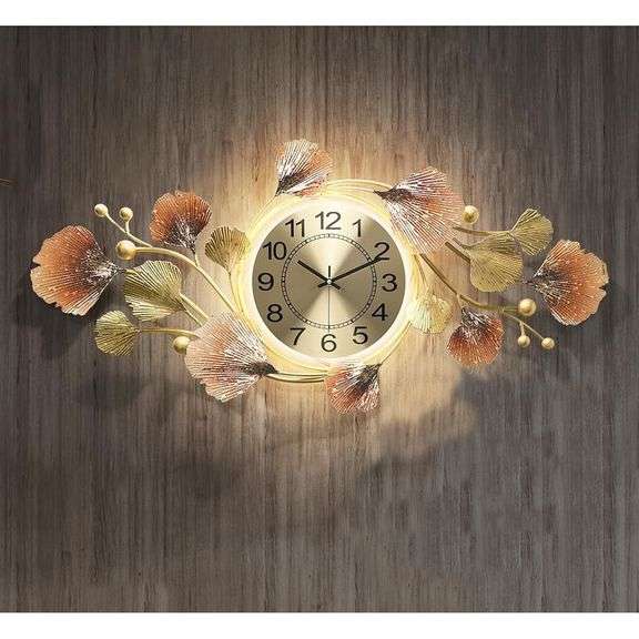 Silent Wall Clock with 3D Ginkgo Leaf Design