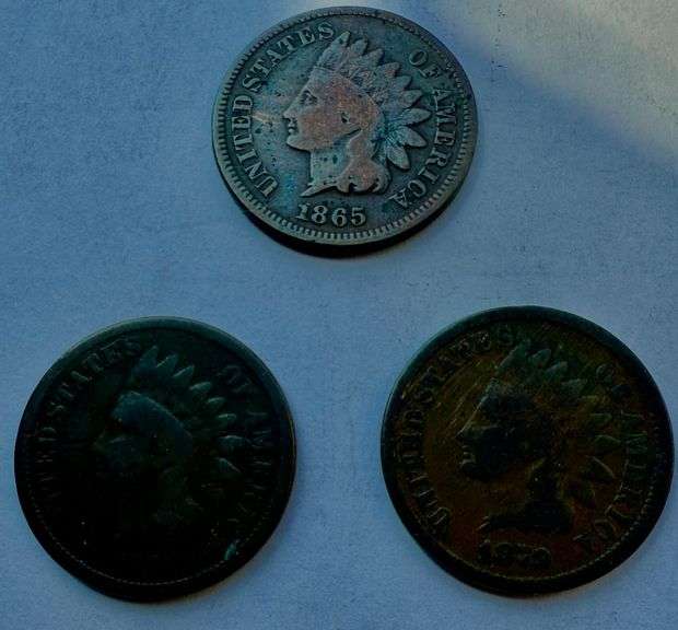 1865 1873 1879 Indian Cents