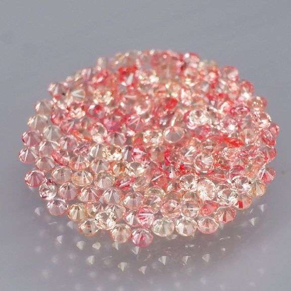 Intense! 2.93ct diamond cut padparadsha Sapphire set!