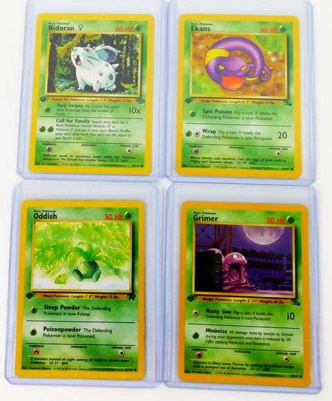 8 Pokémon 1st Edition Trade Cards