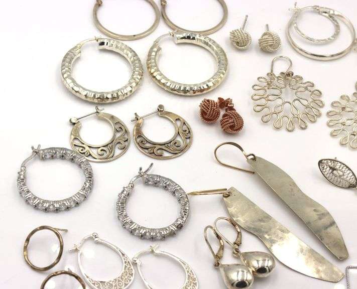 Group lot of 925 sterling silver earrings