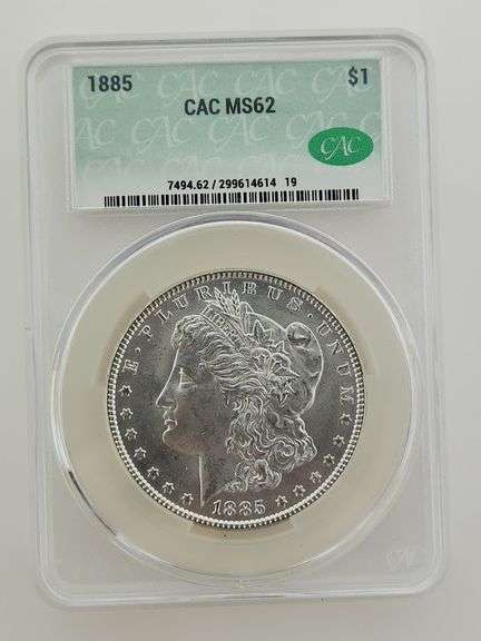 1885 Morgan Silver Dollar, CAC MS62