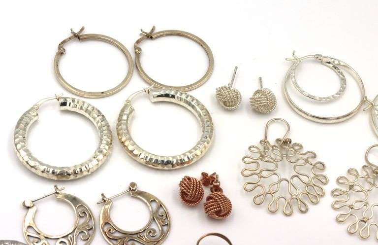 Group lot of 925 sterling silver earrings
