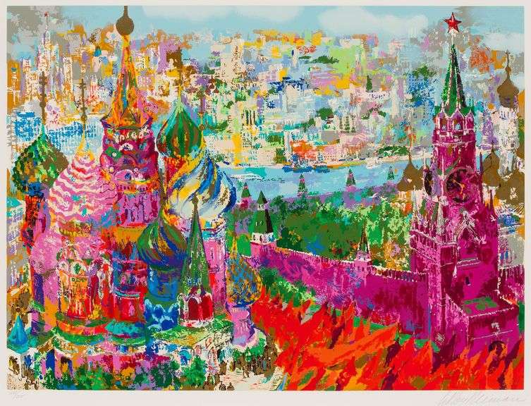 Exclusive LeRoy Neiman Signed Limited Edition Serigraph 'Red Square Panorama', 1987