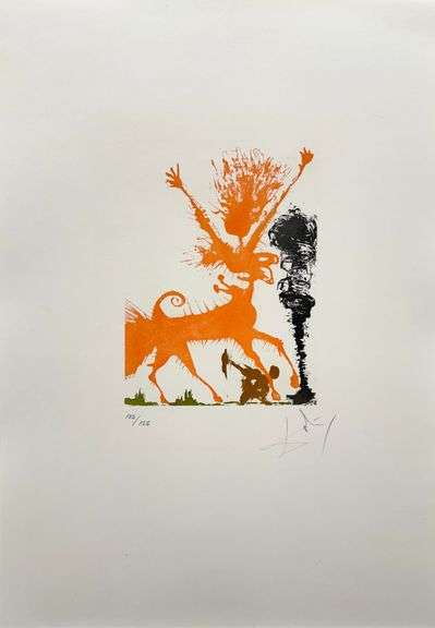 Rare Pencil Signed Salvador Dali Original Aquatint from 'Eight Mortal Sins', 1966