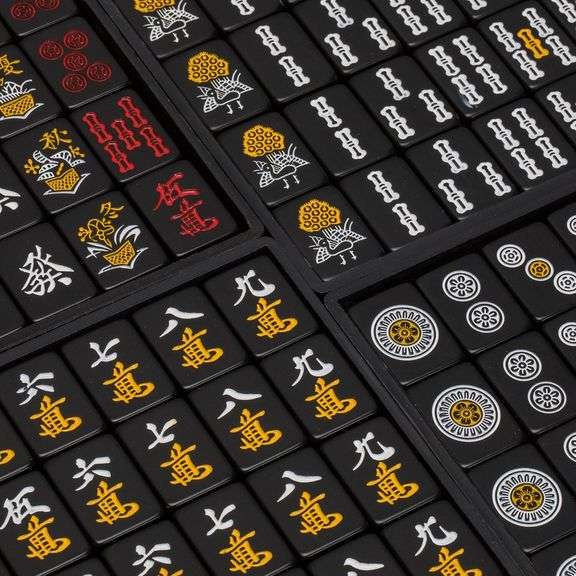 Japanese Riichi Black Mahjong Set
