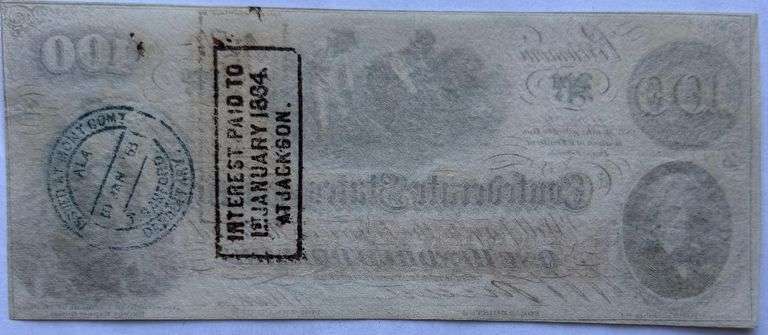 Dec 15 1862 $100 Confederate States Note