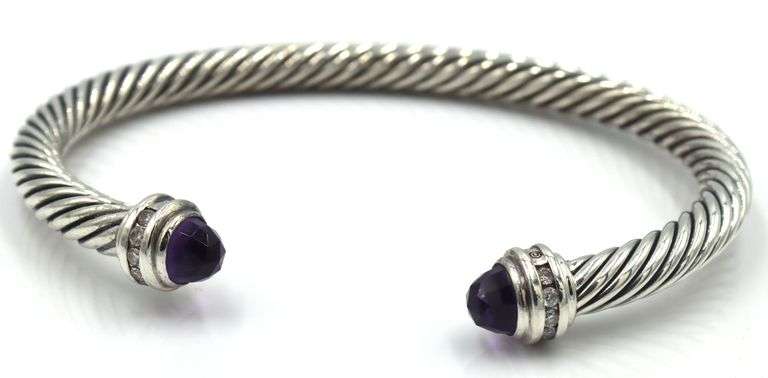 David Yurman 5mm amethyst cuff bangle