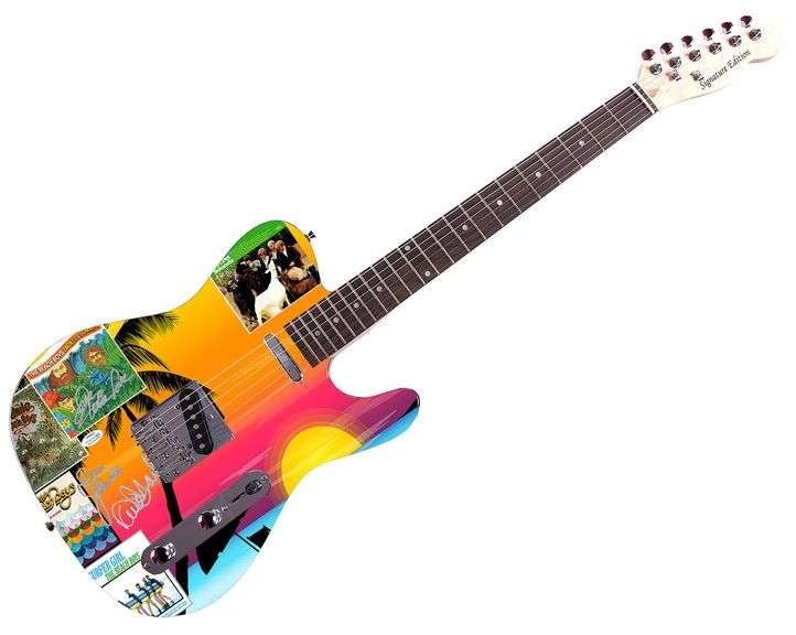 The Beach Boys Johnston Marks Mike Love Signed Graphics Guitar ACOA Exact Proof