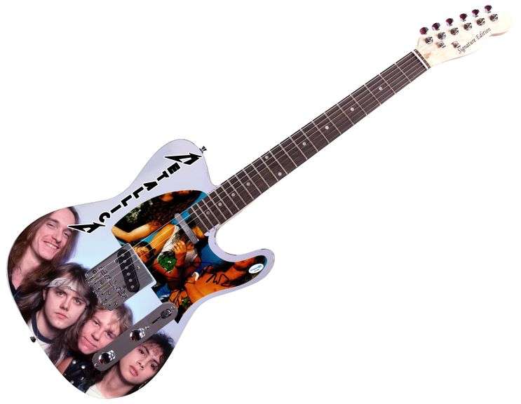 Metallica Autographed Custom Graphics Legends Unleashed Guitar ACOA