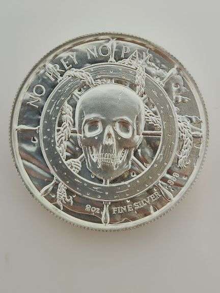 No Prey No Pay 2 Oz. Silver Pirate Ship/Mermaid Coin