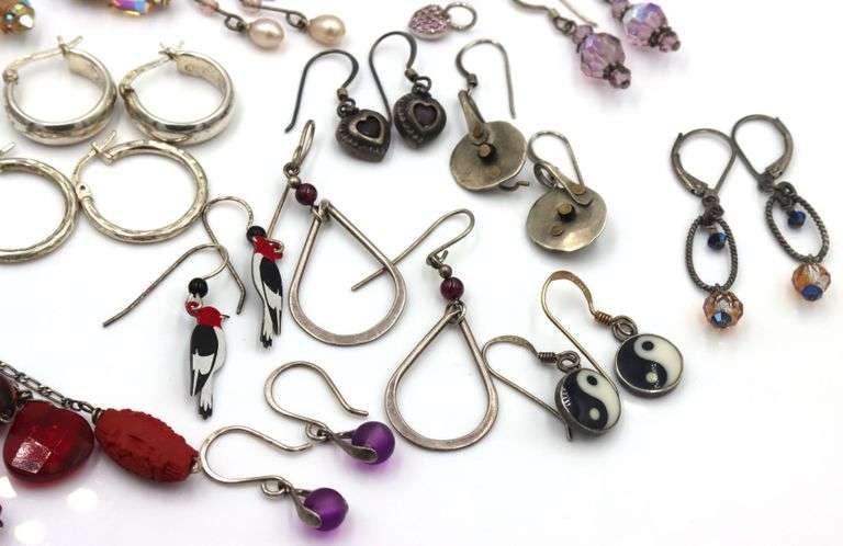 Group lot of Vintage 925 sterling silver earrings