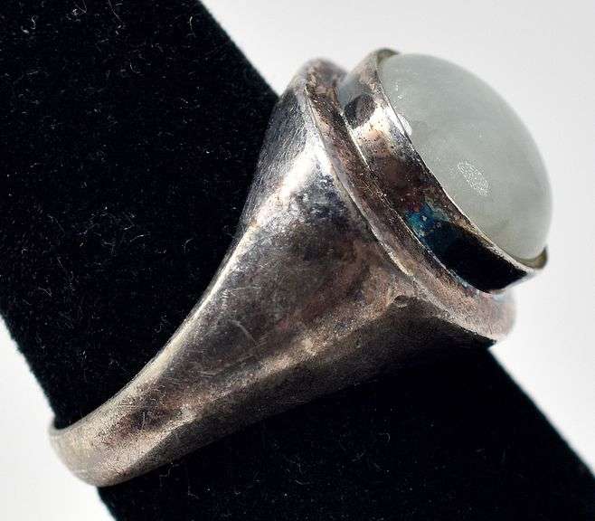 White Gemstone Ring in Sterling Silver