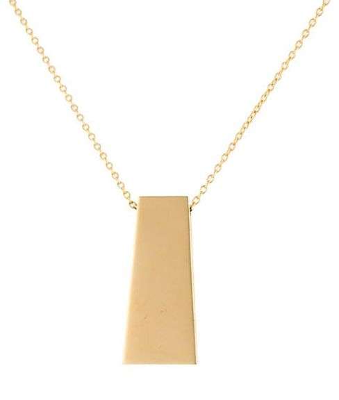 Versace Polished Geometric Pendant Necklace in 18K